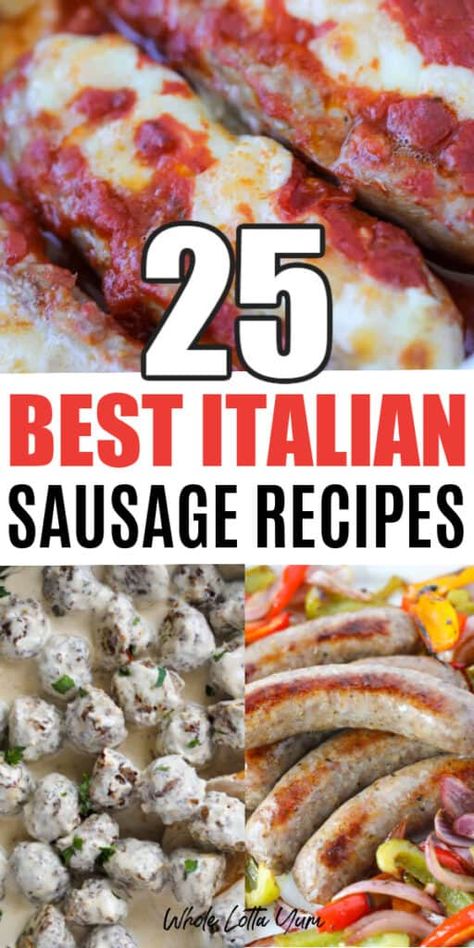 Italian Sausage Recipes Tomato Sauce, Cooked Italian Sausage Recipes, Meal With Sausage Links, Loose Pork Sausage Recipes, Sausage Sandwiches Recipes, Medium Sausage Recipes, Spicy Sausage Link Recipes, Dinner Recipes With Sweet Italian Sausage, Italian Sausage Dog Recipes