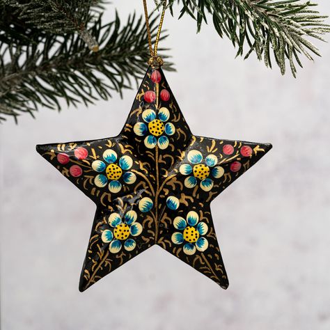 A hand painted 3D star measuring approximately 7cm by 7cm Wooden Construction Star Shaped Christmas Tree Star Decoration Tree Star, Christmas Tree Star, Wooden Construction, 3d Star, Wooden Stars, Glass Bauble, Wooden Tree, Star Decorations, Red Birds