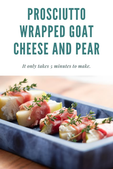 Pears And Prosciutto, Prosciutto Pear Appetizer, Pear And Prosciutto, Pear Prosciutto, Prosciutto Appetizer, Pear Recipe, Winter Appetizers, Prosciutto Recipes, Goat Cheese Appetizer