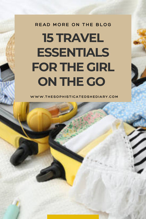 Stay organized and stylish on your next adventure with these 15 travel essentials for the girl on the go. From versatile clothing to compact toiletries, these items will make your travels a breeze. Click to see the complete guide #travel #girlonthego #travelessentials Stylish Luggage, Versatile Clothing, Travel Essentials For Women, Versatile Outfits, Travel Toiletries, Luggage Sets, Pastel Hues, Stay Organized, Metallic Accents