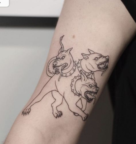 Cerberus Tattoo Design, Cerberus Tattoo, Traditional Tattoo Woman, Card Tattoo Designs, Ancient Greek Mythology, Grunge Tattoo, Tattoo Outline Drawing, Traditional Tattoo Sleeve, Badass Tattoos