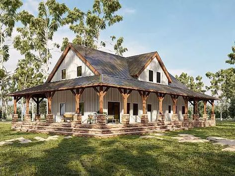 Barnodium Homes, Beam House, Post And Beam Home, Barn Kits, Cozy Homes, Barn Style House Plans, Farmhouse Style House Plans, Timber House, Barn Style House