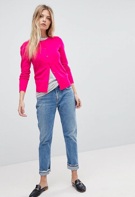 3 Hot-Pink Cardigans To Obsess Over | ASOS Magenta Cardigan Outfit, Fuschia Cardigan Outfit, Hot Pink Cardigan Outfit, Bright Pink Cardigan Outfit, Hot Pink Converse Outfit, Hot Pink Cardigan Outfit Aesthetic, Hot Pink Shirt Outfit, Hot Pink Cardigan Casual, Hot Pink Sweater Outfit