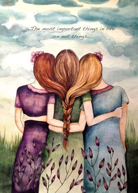 100 Sister Quotes And Funny Sayings With Images Best Friend 10 Three Girls, 3 Sisters, Three Sisters, Sister Love, The Words, Words Of Wisdom, Best Friends, Paintings, Gift Ideas