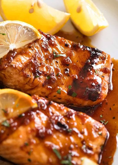 Marinated Grilled Salmon Marinated Grilled Salmon, Salmon Marinade Recipes, Salmon Marinade, Bbq Salmon, Salmon Soy Sauce, Grilled Salmon Recipes, Marinated Salmon, Salmon Steak, Recipetin Eats