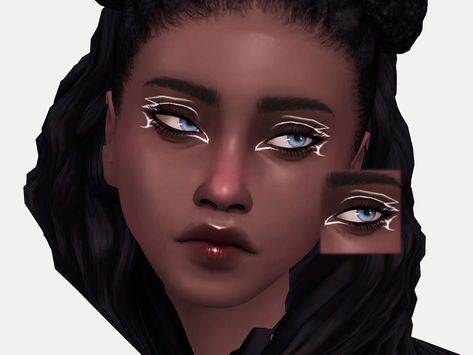 Dramatic Eyeliner, Colourpop Blush, Pink Eyeliner, Free Sims 4, Sims 4 Cc Makeup, White Eyeliner, Orange You Glad, Sims 4 Cas, Sims Community