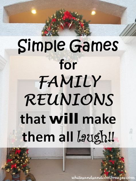 Christmas Family Reunion Ideas, Activities For Family Reunions, Games For Get Togethers, Family Reunion Ideas Decorations, Family Get Together Ideas, Reunion Ideas Family, Thanksgiving Games For Family Fun, Family Game Night Ideas, Reunion Activities