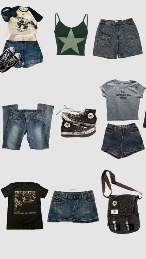 grunge summer inspo Grunge Outfits Women Summer, Downtown Clothing Aesthetic, 90s Grunge Outfits Summer, Grunge Outfits 90s Summer, Soft Grunge Outfits Summer, Summer Grunge Outfits 90s Style, Summer Downtown Outfits, Downtown Summer Outfits, Downtown Outfits Summer