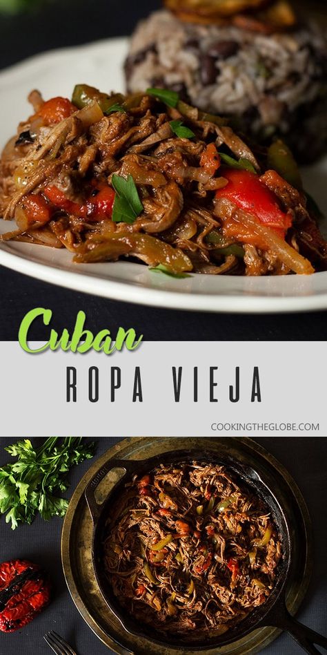 Cuban Ropa Vieja Recipe, Cuban Ropa Vieja, Ropa Vieja Recipe, Cuban Dishes, Cuban Cuisine, Caribbean Style, Shredded Beef, Cuban Recipes, Braised Beef