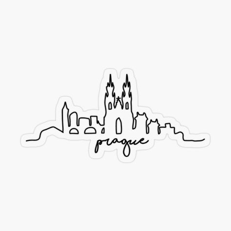 Prague Tattoo Ideas, Tattoo Prague, Drawing Bag, Prague, Postage Stamps, Line Drawing, Peace Gesture, Card Design, Writing