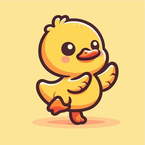 Sabiqul Fahmi | Freepik Character Illustration Sketches, Yellow Duck Cartoon, Duck Icon, Duck Vector, Happy Pose, Chicken Vector, Duck Cute, Duck Cartoon, Cute Chicken