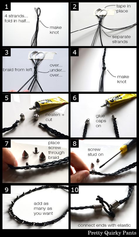 DIY Spiked Headband Diy Studs On Clothes, Diy Goth Accessories Tutorials, Diy Punk Bracelet, Goth Bracelets Diy, Witch Accessories Diy, Punk Bracelets Diy, Diy Punk Jewelry, Diy Punk Accessories, Cosplay Accessories Diy