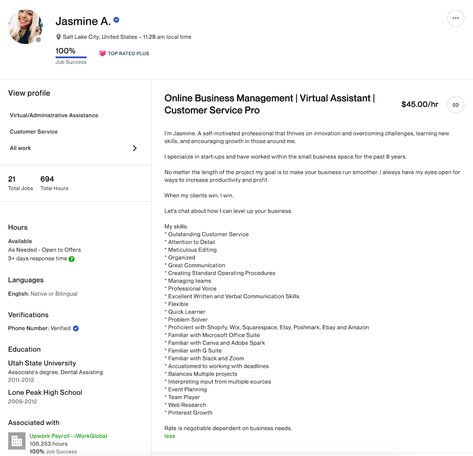 Upwork Profile Sample For Beginners, Upwork Profile Sample, Freelance Ideas, Upwork Profile, Work Profile, Short Resignation Letter, Resume Profile, Freelancer Profile, Resume Advice