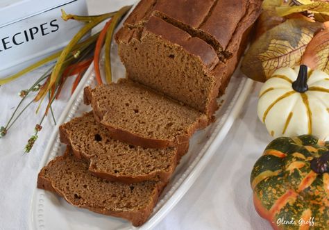 Sourdough Pumpkin Quick Bread, THM E | Around the Family Table – Food. Fun. Fellowship Glenda Groff, Thm Sourdough, Thm E Desserts, Pumpkin Sticky Buns, Pumpkin Quick Bread, Thm E Breakfast, Bread Uses, Sourdough Pumpkin, Moist Bread