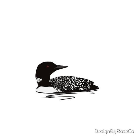 Common Loon by DesignByRoseCo | Redbubble Common Loon Drawing, Minnesota Loon Tattoo, Loon Tattoo Minimalist, Loon Bird Tattoo, Loon Tattoo Ideas Design, Loon Drawings, Loon Artwork, Mallard Tattoo, Loon Tattoo Ideas