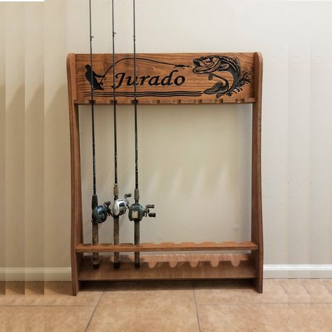 Excited to share the latest addition to my #etsy shop: Fishing Rack, Carved Rod Rack, Fishing Pole Holder, Rod Rack, Father Fisherman Birthday, Fishing Pole Rack, Baseball Cap Rack, Fishing Pole Holder, Cap Rack, Gift For Fisherman, Fishing Storage, Fishing Rod Rack, Tackle Shop