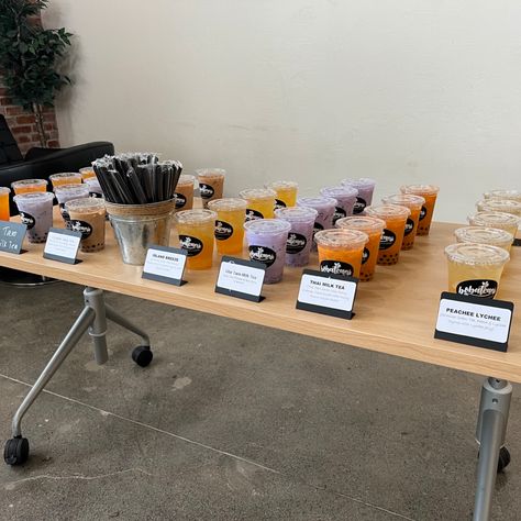 Thank you! #bobateacatering #bubbleteacatering #bobatea #catering Boba Tea Station Wedding, Boba Station Wedding, Boba Bar Party, Boba Bar Station Diy, Boba Catering, Boba Bar, Boba Shop, Thai Milk Tea, Tea Station