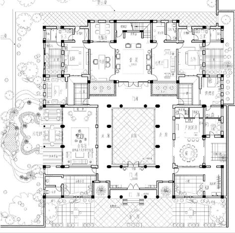 Traditional Japanese Mansion Layout, Traditional Japanese Mansion Floor Plans, Japanese Estate Layout, Traditional Japanese Floor Plan, Japanese Mansion Floor Plan, Japanese Floor Plan, Riad Floor Plan, Lobby Plan, Japanese Mansion