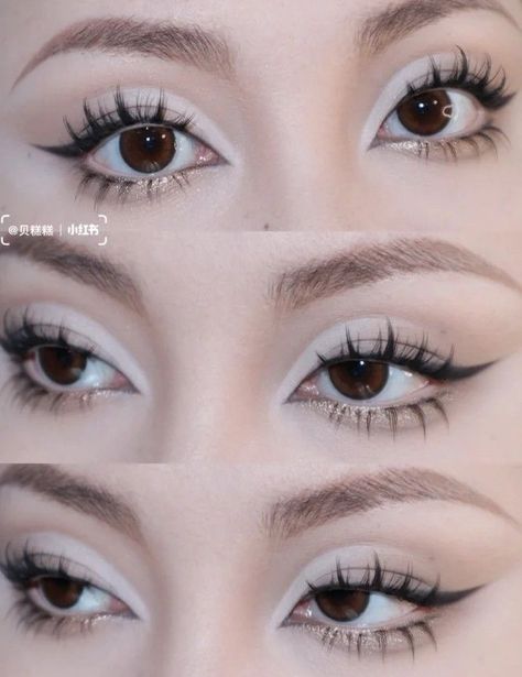 Cute White Liner Makeup, Eyebags Makeup, Spiky Eyelashes, Eye Bag Makeup, Maquillage On Fleek, Douyin Makeup, Swag Makeup, Smink Inspiration, Ethereal Makeup