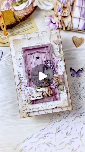 Stamperia Cards Tutorials, Stamperia Paper Scrapbooking Ideas, Stamperia Paper Scrapbooking, Stamperia Paper, Lavender Diy, Mixed Media Cards, Journaling Scrapbooking, June 15, Handmade Cards