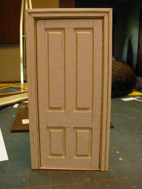 I thought I would show you how to make a simple interior door and jamb from mat board. I took the... Interior Pub, Perspective Tutorial, Interior Perspective, Windows Interior, Dollhouse Interior, Dollhouse Door, Minimalistic Interior, Kids Cafe, Pastel Interior