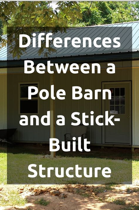 Two of the most common options to build a house, garage, or barn are pole barn or stick built. When properly constructed, a pole barn can be just as good as a stick-built structure -even better in some respects -with easier construction, less cost, better weather resistant, more energy efficient, to name a few. Pole Barn Garage Interior, Pole Barn Interior Ideas, Pole Barn Trusses, Pole Barn Cost, Pole Barn Loft, Pole Building Garage, Small Pole Barn, Garage Hangout, Pole Barn Loft Ideas