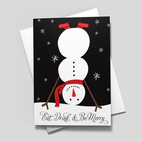 Crazy, Merry Snowman Funny / Humorous by CardsDirect Snowman Card Ideas, Funny Diy Christmas Cards, Xmas Cards Handmade Kids, Snowman Cards Handmade, Simple Christmas Cards Handmade, Homemade Xmas Cards, Funny Christmas Cards Diy, Winter Cards Handmade, Xmas Cards Handmade