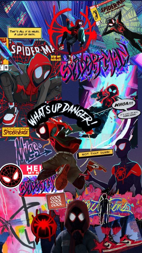 #milesmorales #spiderverse #spiderman #wallpaper Miles Morales Collage, Spiderman Spiderverse Wallpaper, Spider Man Poster, Marvel Phone Wallpaper, Spiderverse Spiderman, Spiderman Comic Art, Spiderman Wallpaper, Miles Spiderman, Image Spiderman