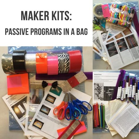 Library Take And Make Kits, Homeschool Library Programs, Passive Activities, Makerspace Middle School Library, Library Project, Library Passive Programming, Teen Library Program Ideas, Library Program Ideas For Adults, Passive Library Programs For Adults