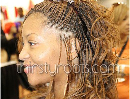 Micro Braids Hairstyles For Black Women | micro braids hairstyles | thirstyroots.com: Black Hairstyles and Hair ... Micro Braids Human Hair, Micro Braids Styles, Micro Braids Hairstyles, Faux Loc, Black Hairstyles With Weave, Micro Braids, Braids With Extensions, Beautiful Braids, Black Hairstyles