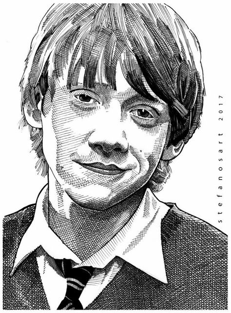 Ron Weasley Sketch, Harry Potter Art Sketches, Harry Potter Drawing Ideas, Harry Potter Drawing, Harry Potter Portraits, Harry Potter Sketch, Desenho Tom E Jerry, Harry Potter Art Drawings, 심플한 그림