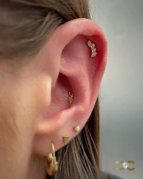 ✨ Embark on your Ear Curation journey with us, where luxury meets individuality. Discover the art of personalisation as we style your ears according to your anatomy and desires. #EarCuration #LuxuryPiercing #PersonalisedStyling 🌟 ✨Triangle Push-In Stud Earring, 14k Yellow Gold ✨Created Opal Push-In Stud Earring, 18k Yellow Gold ✨Mini Olive Branch, (available In-Store or DM to order online) ✨4-Marquise Curved Cluster Threaded Stud Earring, 18k Yellow Gold Find Ireland's largest collection o... Dainty Ear Curation, Tiny Ear Piercings, Ear Constellation, Curated Ears, Ear Curation, Ears Pierced, Curated Ear, Piercing Inspo, Pretty Ear Piercings