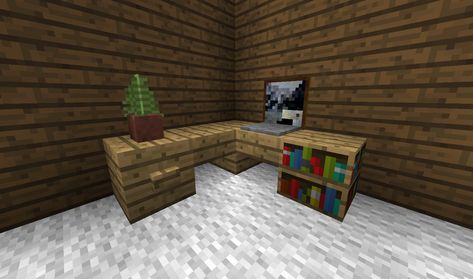 Desk Minecraft, Van Minecraft, Interior Design Minecraft, Mc House, Modern Minecraft Houses, Minecraft Interior, Minecraft Interior Design, Minecraft House Tutorials, Minecraft Room