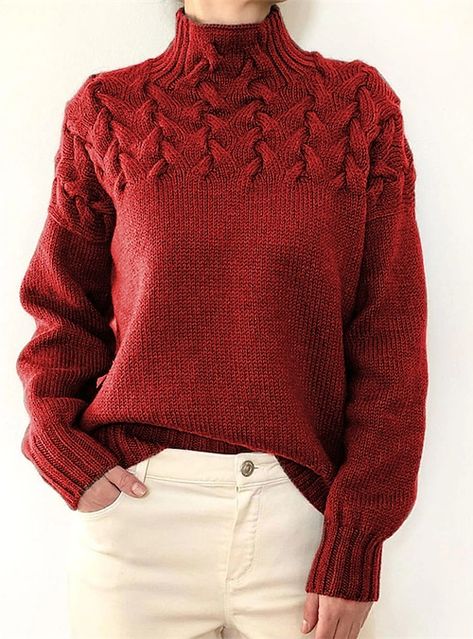 Solid Color Sweater, Winter Pullover, Estilo Chic, Sweater Collection, Loose Outfit, Women Sleeve, Winter Sweaters, Casual Look, Red Sweaters