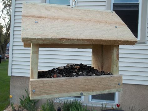 Make A Bird, Cedar Fence Pickets, Make A Bird Feeder, Wood Bird Feeder, Bird Feeder Plans, Wooden Bird Feeders, Diy Projects Plans, Homemade Bird Feeders, Bird House Plans