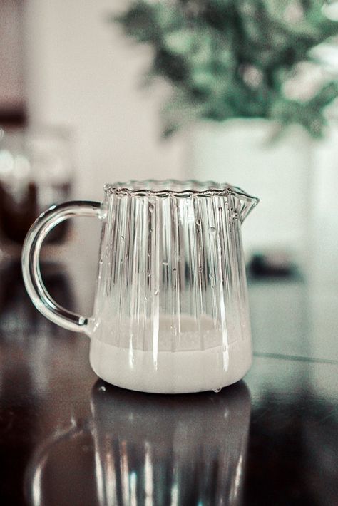 Clear ripple glass coffee creamer pitcher for hosting. Affordable Kitchen Decor, Home Amazon Finds, Decor From Amazon, Mini Sewing Machine, Coffee Counter, Kitchen Coffee Bar, Affordable Kitchen, Coffee Bars In Kitchen, Home Decor Organization