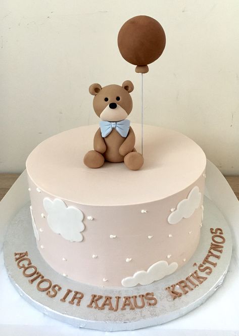 Mini Cake Bear, Tedy Birthday Party, Teddy Bear Theme 1st Birthday Cake, Bear Themed Birthday Cake, Baby Shower Cake Bear Theme, 1st Birthday Cake Teddy Bear, Teddy Bear 1st Birthday Cake, Simple Teddy Bear Cake, Teddy Bear Baby Shower Cake Boys