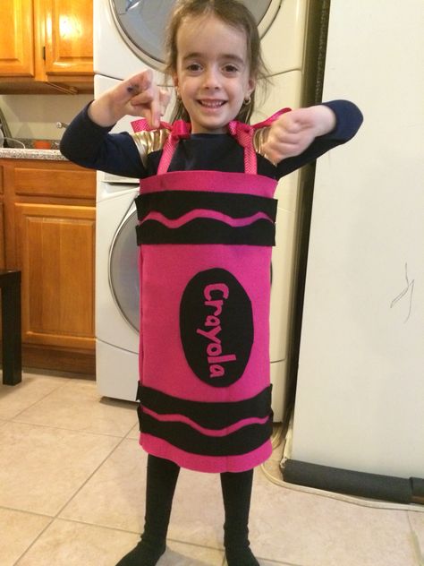 Crayon Costume Ideas, Crayon Dress Up, Creepy Crayon Costume, Crayon Costume Diy, Play Doh Costume, Crayon Costumes, Glow Costume, Book Characters Dress Up, Crayon Costume