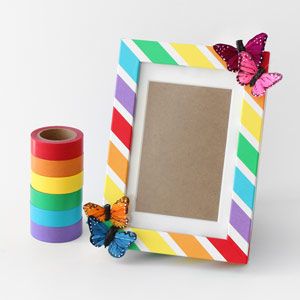 10 Things You Can Do With Washi Tape  | Papermart.com Cadre Photo Diy, Photo Frame Crafts, Rainbow Craft, Picture Frame Crafts, Washi Tape Crafts, Diy Photo Frames, Diy Picture Frames, Rainbow Crafts, Diy And Crafts Sewing