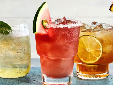 Spicy Watermelon Refresher Ranch Water Recipe, Watermelon Cocktail Recipes, Southern Drinks, Watermelon Refresher, Spicy Watermelon, Watermelon Sangria, Cinnamon Drink, Holiday Cocktail Recipes, Cocktails For A Crowd