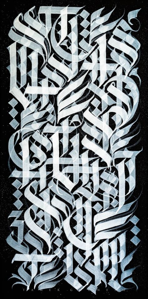 Calligraphy Portfolio, Fancy Fonts Alphabet, Graffiti Lettering Alphabet, Gothic Lettering, Persian Calligraphy Art, Graphic Typography, Calligraphy Tattoo, Graffiti Lettering Fonts, Persian Calligraphy