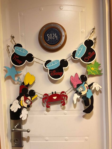 Disney Inspired Banners For Any Type Of Disney Vacation! Disney Cruise Rooms, Disney Banner, Disney Magnets, Disney Cruse, Disney Cruise Fish Extender Gifts, Cruise Door Decorations, Disney Halloween Cruise, Cruise Vibes, Disney Cruise Door Decorations