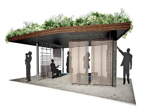 Bus shelter #9 Modern Shelter Design, Shelter Design Architecture, Bus Shelter Design, Shelter Architecture, Bus Stop Design, Urban Furniture Design, Shelter Ideas, Landscape Design Drawings, Bus Shelters