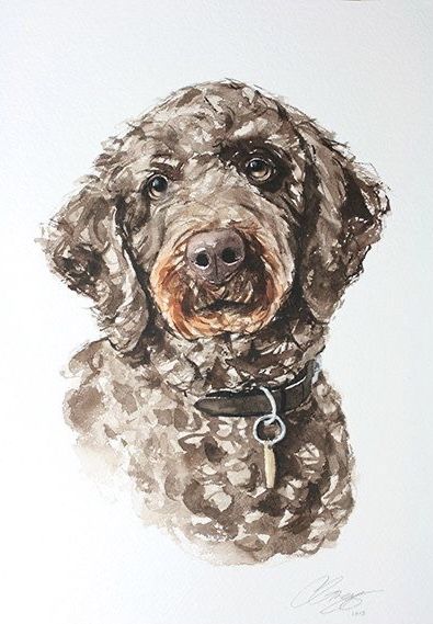 Labradoodle Art, Goldendoodle Art, Dogs Painting, Watercolor Dogs, Portraits Pop Art, Custom Pet Art, Dog Sketch, Pets Drawing, Canine Art