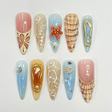 This Acrylic & Press On Nails item by LilyNailsArt has 785 favorites from Etsy shoppers. Ships from United States. Listed on Sep 25, 2024 Fake Nails Press On, Cool Nail Designs 2024, Disney Beach Nails, Summer Nail Almond, Ocean Nails Designs, Tropical Nails Beach, Sea Inspired Nails, Nail For Summer, Under The Sea Nails