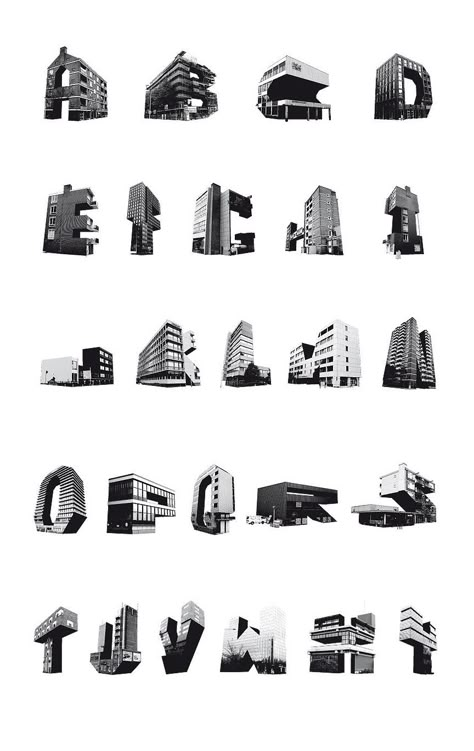 The Slotervaart Alphabet Architecture Lettering Fonts, Building Typography, Art Deco Letters, Graphic Composition, Brutalist Buildings, H Logo, Typography Alphabet, H Logos, A Level