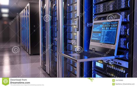 Rackmount LED console in server room data center - 3d illustration Indra Nooyi, Cloud Server, Server Room, Virtual Private Server, Network Cable, Data Center, Windows Server, Web Hosting, Router