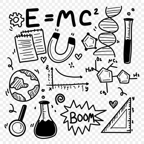 Chemistry Drawing, Education Drawing, Science Drawing, Science Doodles, Scientific Drawing, Black And White Graffiti, Chemistry Education, Line Doodles, Drawing Png