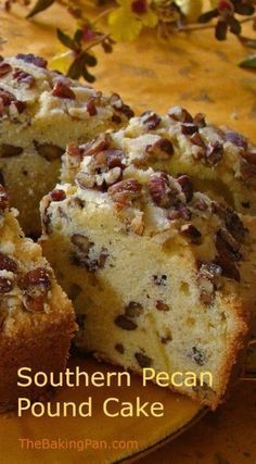 Pecan Pound Cake, Pecan Halves, Bourbon Caramel, Cake Pretty, Pound Cake Recipe, Pecan Cake, Pound Cakes, Pecan Recipes, Pure Vanilla