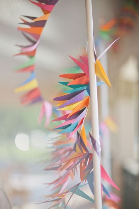 Geometric Rainbow, Rainbow Garland, Cake Photos, Paper Streamers, Party Deco, Rainbow Wedding, Banners Buntings, Geometric Wedding, Bridal Musings